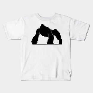 Blocky Silverback Gorilla Silhouette Kids T-Shirt